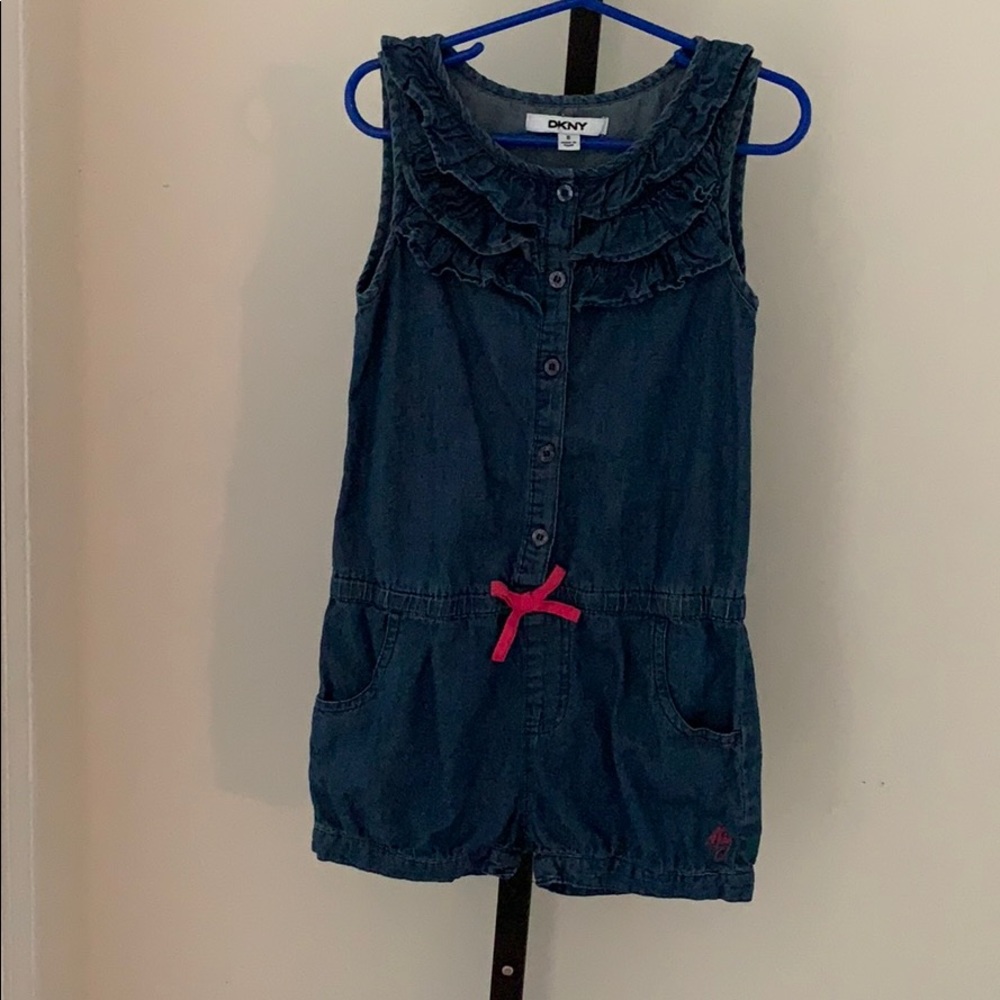 Girl’s DKNY Denim Romper Size 6 100% Cotton